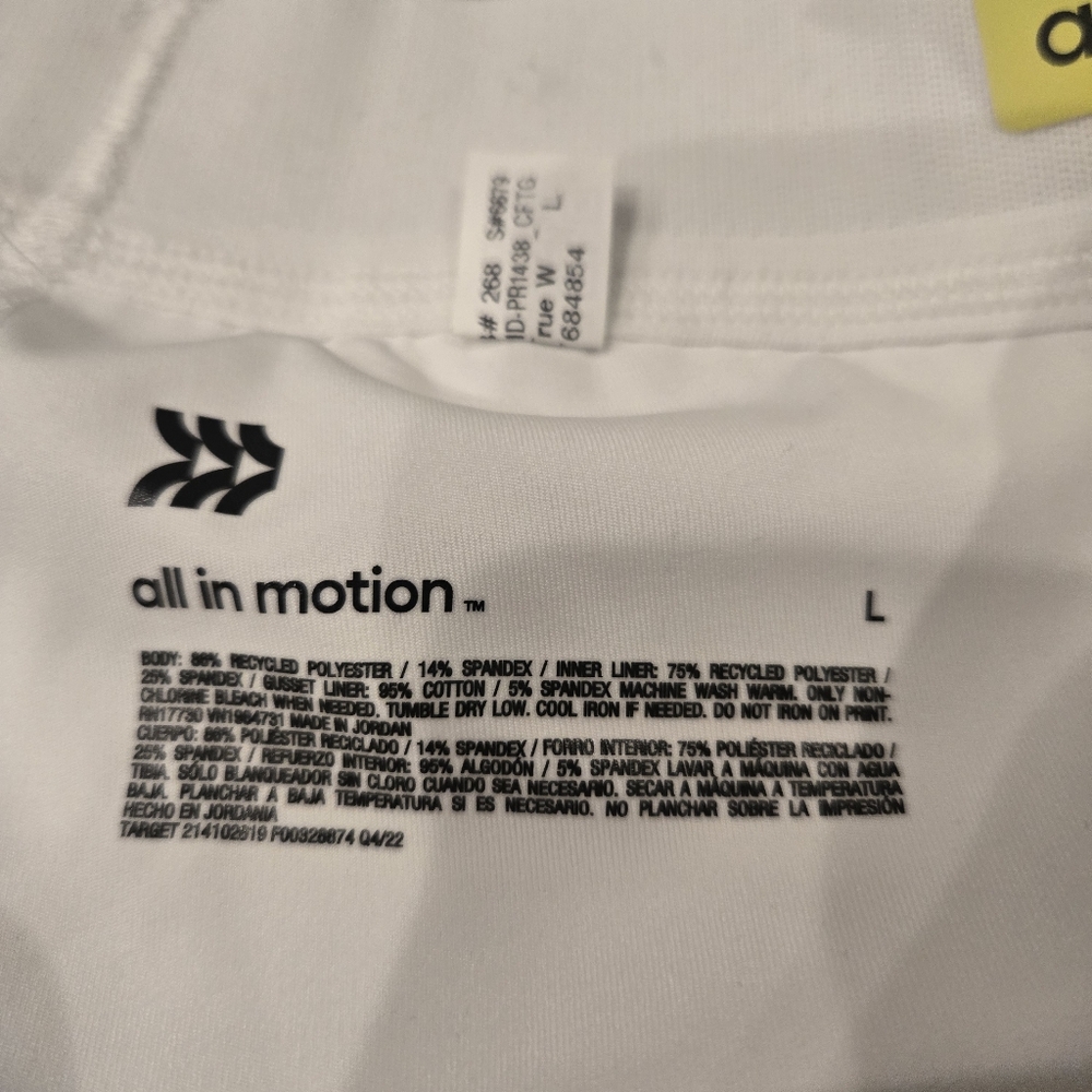 All In Motion Micro Pleated Skort White Sz Large NWT - Picture 3 of 6